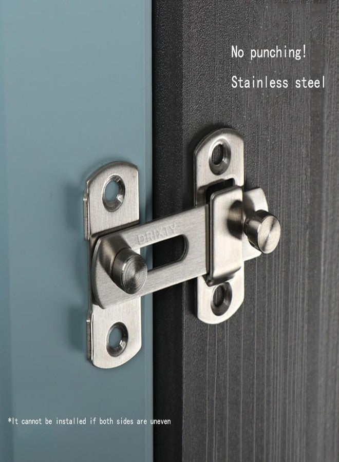 DRIXTY Premium Finish Flip Latch Lock - Heavy Duty Door Security Stainless Steel Bar Door Safety Guard Bolt Latch Lock for Home, Office, Windows, Cupboards, Cabinets, Baby Furniture & Pet Gate (2 PCS) - Image 4